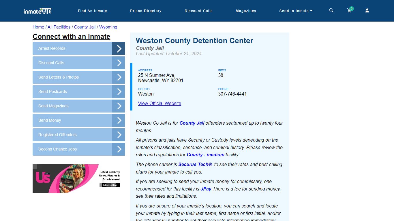 Weston County Detention Center - Inmate Locator