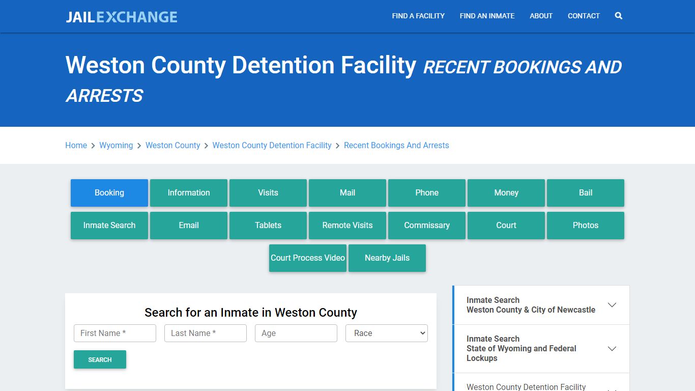 Weston County Detention Facility Recent Bookings And Arrests