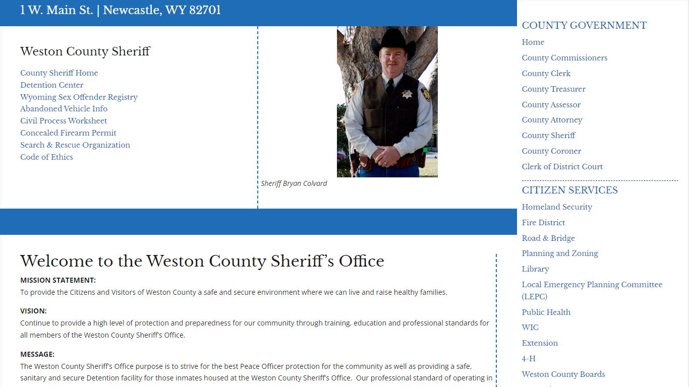 County Sheriff | Weston County